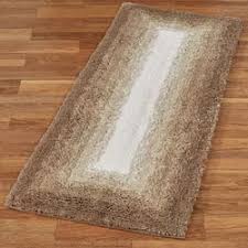 ombre border bath rug runner tan 2 x 5
