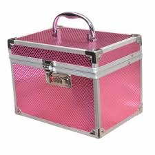 box pink vanity cases for storing makeup