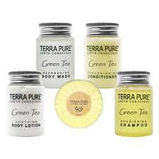 Amazon.com: Terra Pure Hotel Soaps and Toiletries Bulk Set | 1-Shoppe  All-In-Kit Amenities for Hotels | 1oz Hotel Shampoo & Conditioner, Body  Wash, Body Lotion & 1.25oz Bar Soap Travel Size Toiletries |