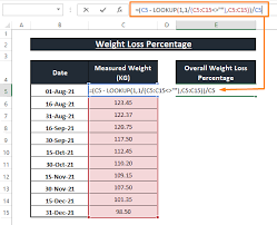 how to calculate weight loss percene