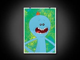 Mr. Meeseeks Rick and Morty Color Portrait Art Illustration - Etsy