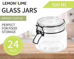 Glass Clip Jar 500ml 24 Pack Airtight