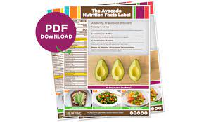 avocado nutrition facts label