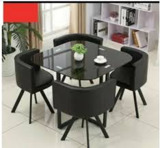 Black Square Glass Dining Table