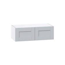 J Collection Berland Light Gray Shaker Assembled Wall Bridge Kitchen Cabinet 30 In W X 10 In H X 14 In D