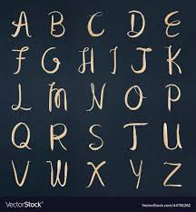 alphabet set cursive capital