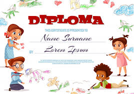 Diploma Template Illustration Of Kindergarten Certificate