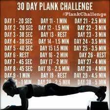 30 Day Plank Challenge Time Chart Exercise Workout