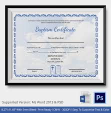 Free Baptism Certificate Template Word Drabble Info