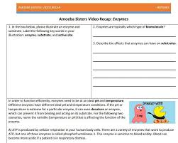 Enzyme Handout Made By Amoeba Sisters Click To Visit The