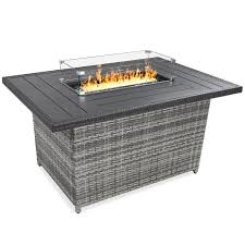 The real stone look of the shine company sevilla 34.5 in. Best Choice Products 52in Outdoor Wicker Propane Fire Pit Table 50 000 Btu W Glass Wind Guard Tank Holder Cover Gray Walmart Com Walmart Com