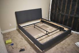 metal bed frame into an upholstered bed