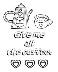 Make a coloring book with coffee for one click. All About Coffee Adult Coloring Pages