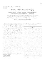 Pdf Diabetes And Its Effect On Dental Pulp
