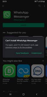 not install whatsapp app google play