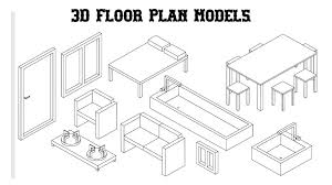 floor plan 3d model and symbols