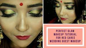 makeup tutorial for red saree