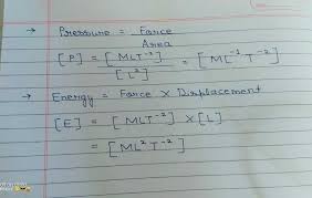 Dimensional Formula For Energy