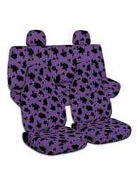 Purple Cow Print Car Seat Covers