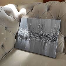 Two Silver Glitter Glass Painting For