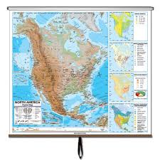 North America Wall Map Physical Maps Map Wall Maps