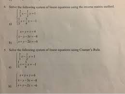 4 solve the following system of linear