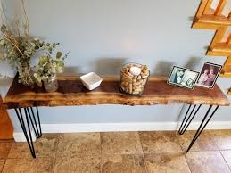 Live Edge Black Walnut Sofa Table