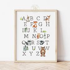 Alphabet Print Woodland Nursery Print