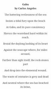 Angeles was born in tacloban city. The Poem Gabu By Carlos A Angeles What Is The The Setting Referred To Or Describe In The Text