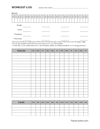 Free Printable Monthly Workout Log Sheets Sport1stfuture Org