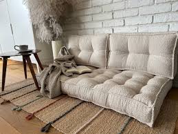 French Boucle Floor Cushion Floor Sofa