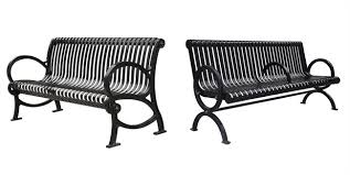 Outdoor Flat Steel Bench Chair Garden