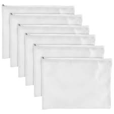 6 pack large cosmetic canvas pouch with