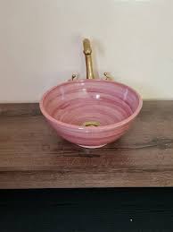 Pink White Bathroom Wash Basin