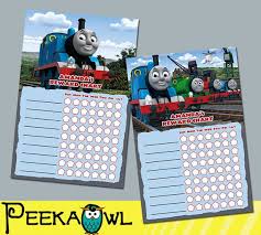Printable Thomas The Train Theme Personalized Behavior Chart
