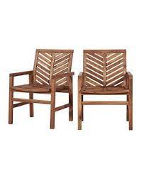 Walker Edison Patio Wood Chairs Set Of