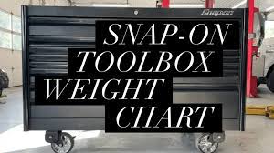 snap on toolbox weights with chart