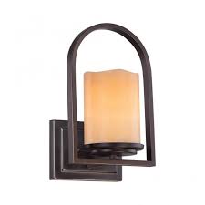 Rustic Bronze Wall Light With Onyx