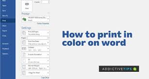 how to print in color on word