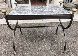 Coffee Table In Wrought Iron Marble