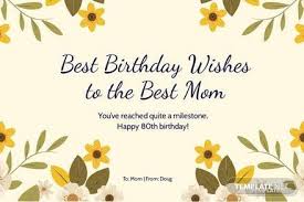 mom 80th birthday card template