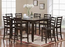 Height 36 , chair dimensions width 18; Amazon Com 7 Pc Counter Height Set Square Table Plus 6 Kitchen Counter Chairs Table Chair Sets