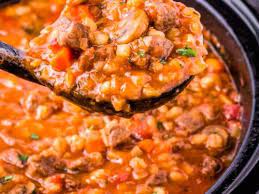 Slow Cooker Beef And Barley Soup Food Folks And Fun gambar png