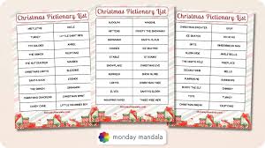 christmas pictionary lists free pdf