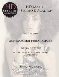 hd makeup studio and academy certificate