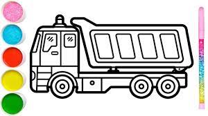 Vẽ xe tải chở hàng và tô màu cho bé | Truck car drawing and coloring | Truk  Halaman Mewarnai - YouTube