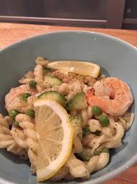 creamy gemelli pasta with shrimp and