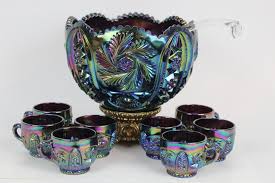 Auction Carnival Glass Punch Bowl