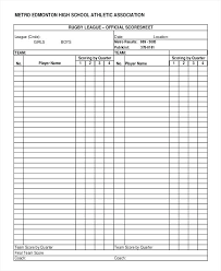Basketball Score Sheet Simple Template Definition C Kennyyoung