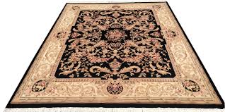 8x10 black modern age aubusson rug
